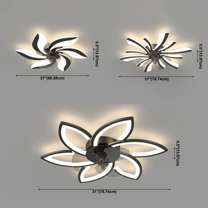 Modern Style Ceiling Fan Lighting Metal 6 Light Ceiling Fan Lamp for Living Room