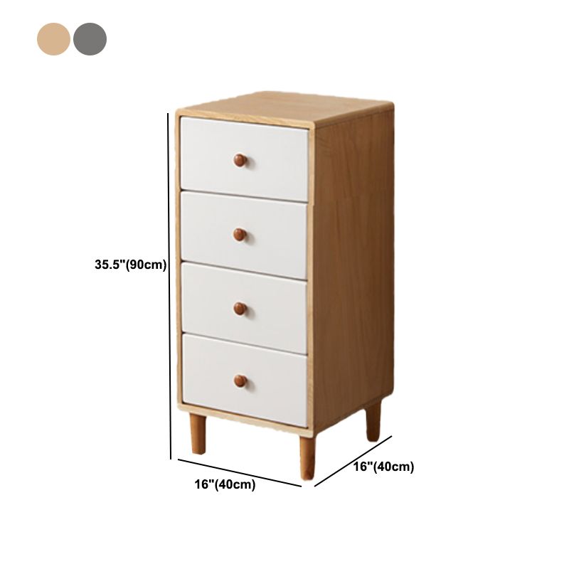Modern Solid Wood Chest with 4 Natural Legs and Soft Close Drawers