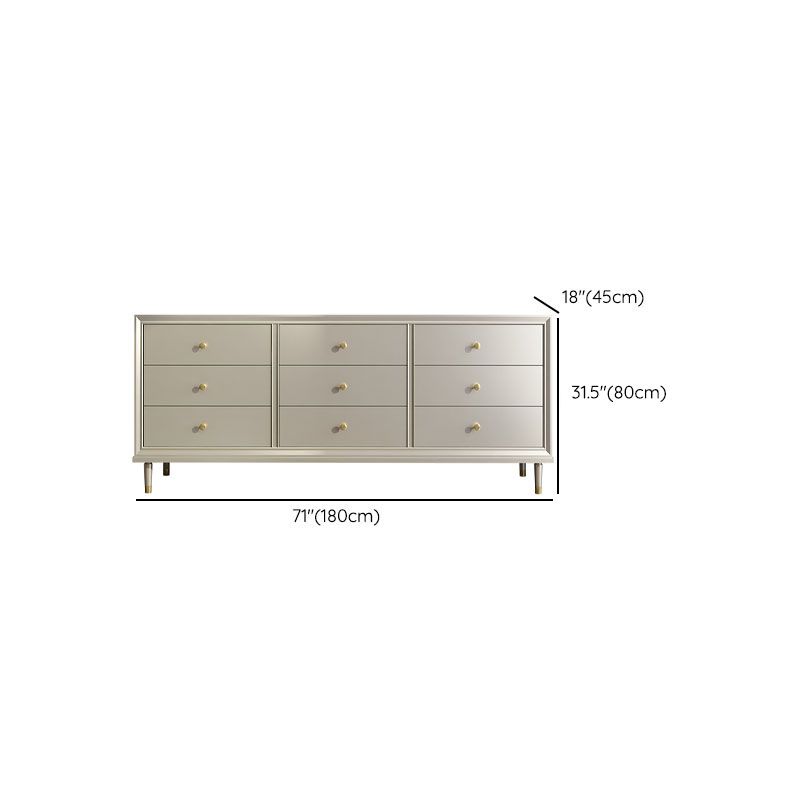 Contemporary Horizontal Double Dresser Cherry Wood Storage Dresser for Bedroom