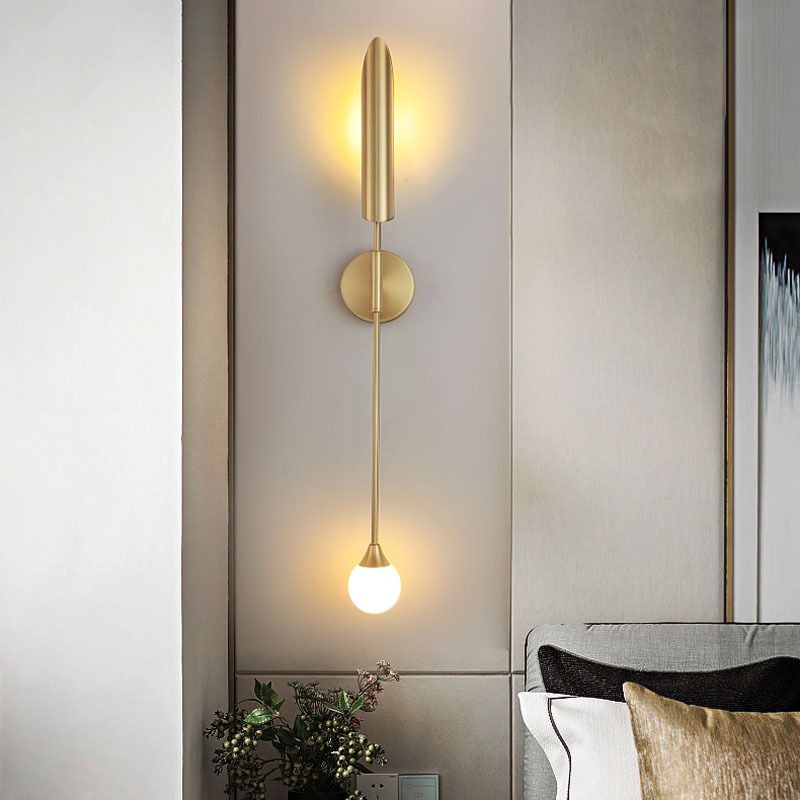 Metall Geometrische Wandbeleuchtung Merkmale moderner Stil 2 Leuchten Wandmontierte Leuchte in Gold