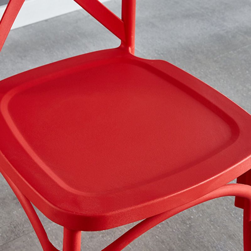 Cross Back Side Chair Contemporary Plastic Kitchen Dining Side Chair