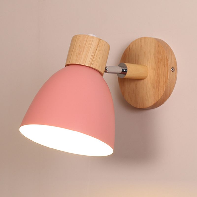 1 Light Wall Sconce Modern Macaron Style Metal Wall Lighting for Bedroom