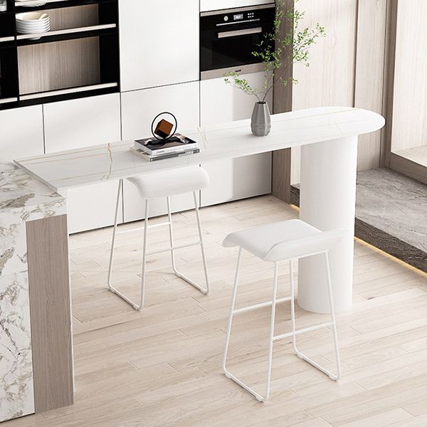 Industrial 1/2/3/5 Pieces Metal Bar Table Set Stone Bar Table with High Stools for Kitchen