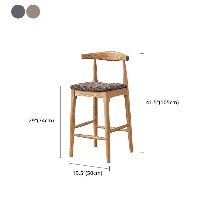 Taburete de bar y mostrador contemporáneo, taburete de bar interior de madera sin brazos con reposapiés