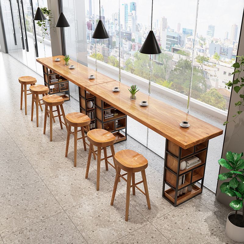 1/4 Piece Solid Wood Pub Set Modern Natural Home Bar Table Set