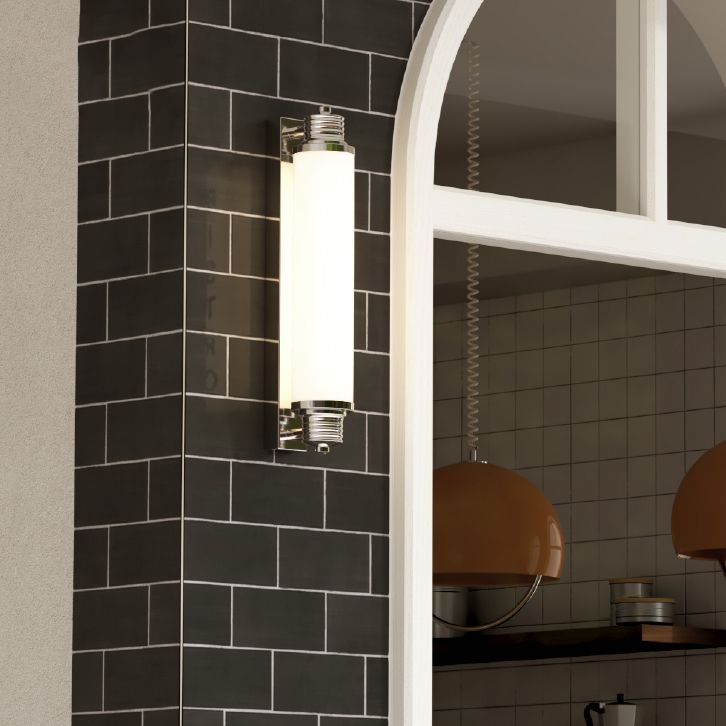 Cilindrische spoelmontage Wand SCONCE Moderne zilveren wand SCONCE Lichten met glazen schaduw