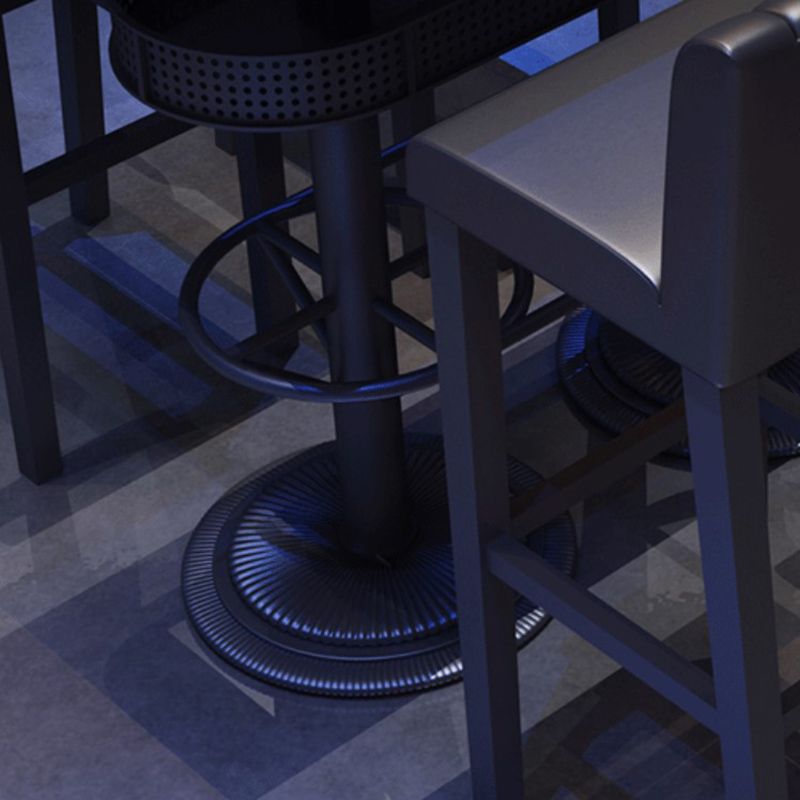 Industrial Style Black Bar Table Living Room Bistro Bar Desk with Storage