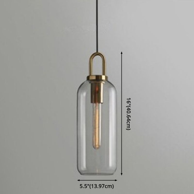 Contemporary Blown Glass Pendant Light 1-Light Hanging Pendant Lighting For Bedroom