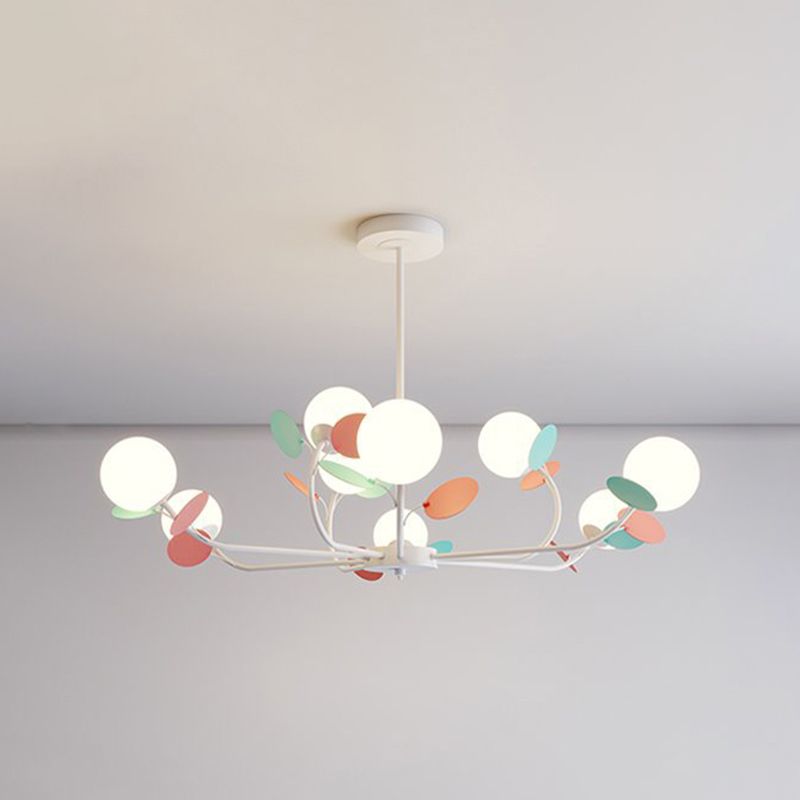 Lámpara de araña de forma esférica de estilo moderno de vidrio múltiple luz colgante para cocina