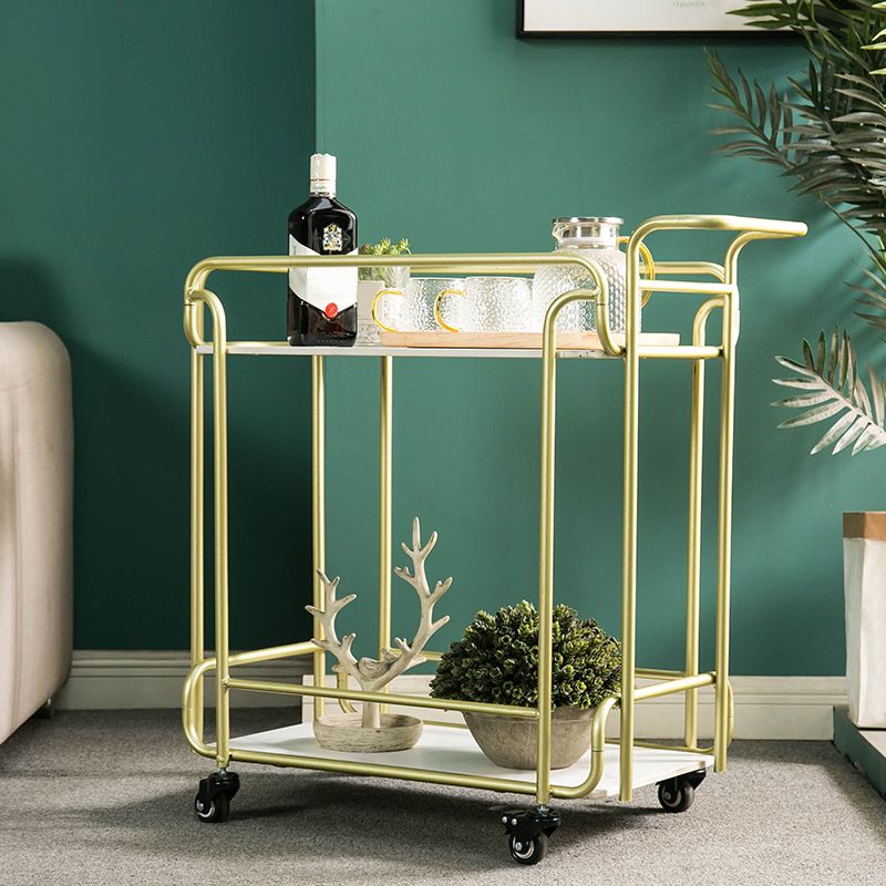 Modern 31.1"H Rolling Prep Table Rectangular Metal Prep Table for Home Use
