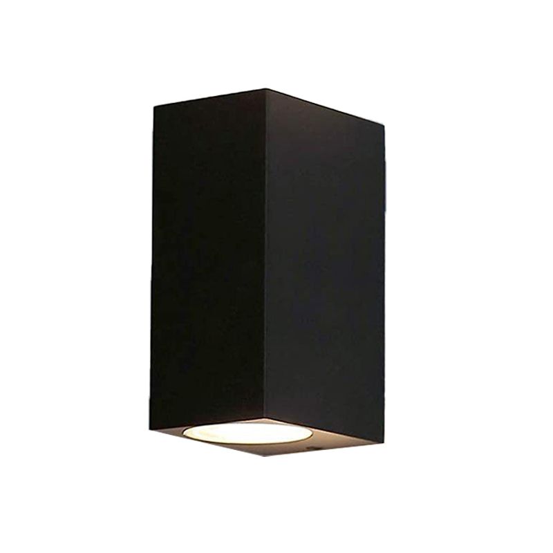 Cylinder Shape Wall Lamp Modern Style Metal 2 Lights Wall Light in White/Black