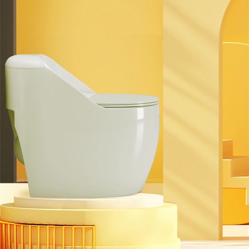 1-Piece Round Toilet Bowl 1.2 GPF Siphon Jet Flush Toilet for Bathroom