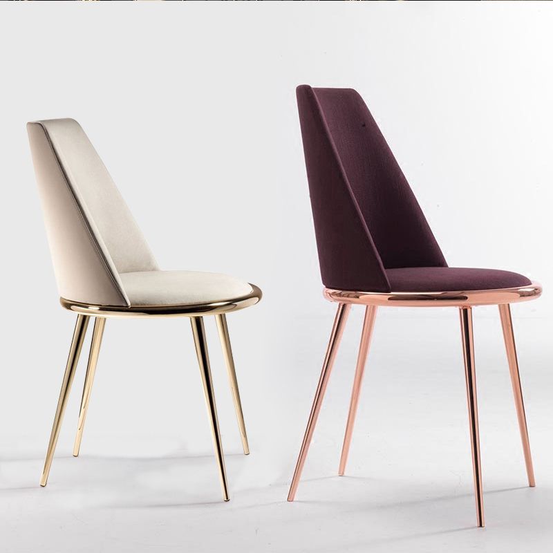 Metal Scandinavian Restaurant Side Chair Parsons Matte Finish Dining Chair