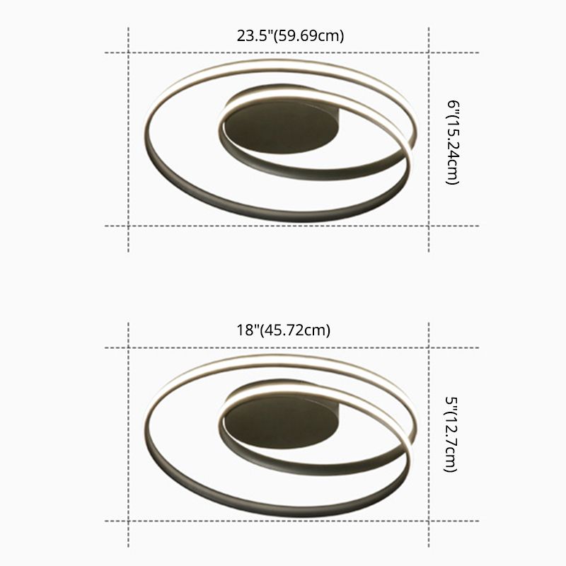 Aluminiumlegierung Nordische Kreise Deckenleuchte Minimalistische Leitung Design Wohnzimmer Flush-Berg-Beleuchtung