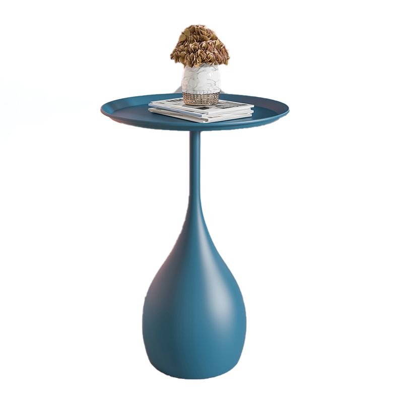 23.6" Tall Mid-Century Metal Round Tray Top Side Table Pedestal End Table