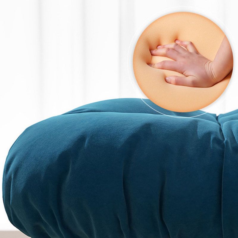 Contemporary Pouf Ottoman Cotton Upholstered Tufted Mushroom Shape Ottoman