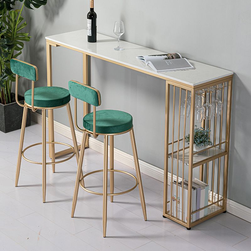 Modern Bar Table Set 1/2/3 Pcs Faux Marble Rectangular Bar Set for Indoor