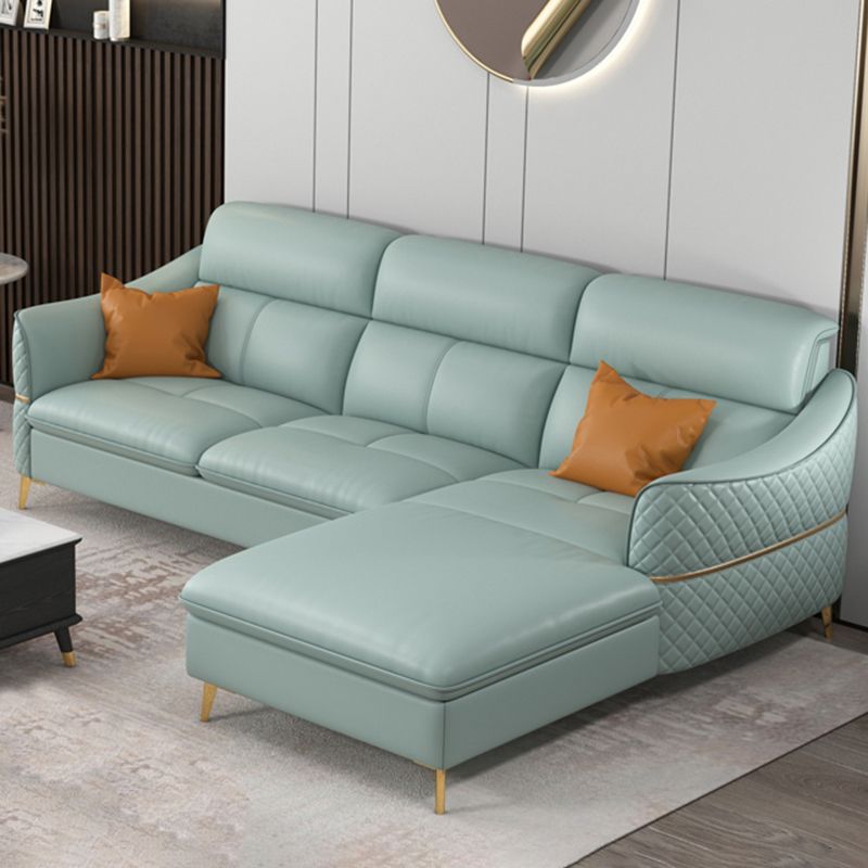 36.22" Tall Modern Genuine Leather Sectional/Sofa with Cushion Back
