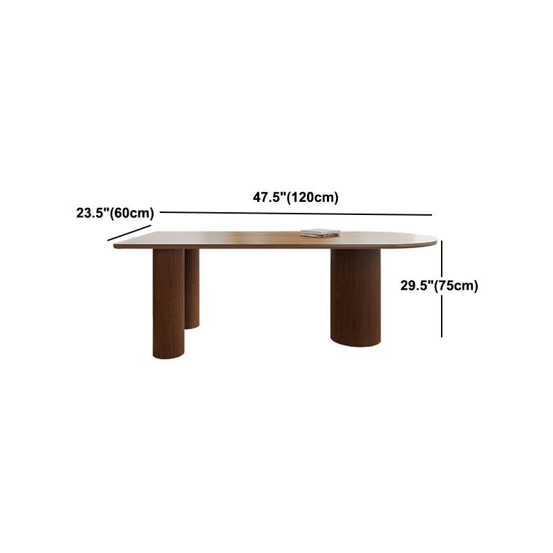 Solid Wood Top Dining Table Modern Dining Table with 4 Pine Wood Legs