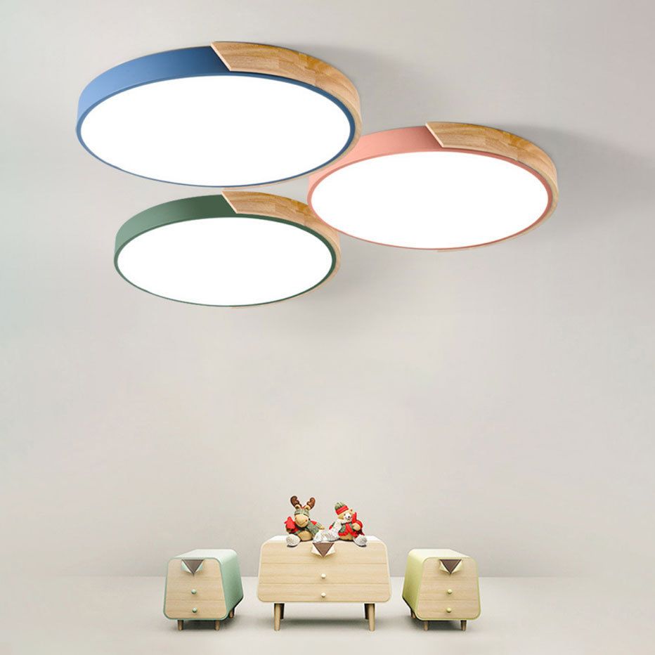 Child Bedroom Living Room Nordic Ceiling Mount Light Macron LED Overhead Lighting