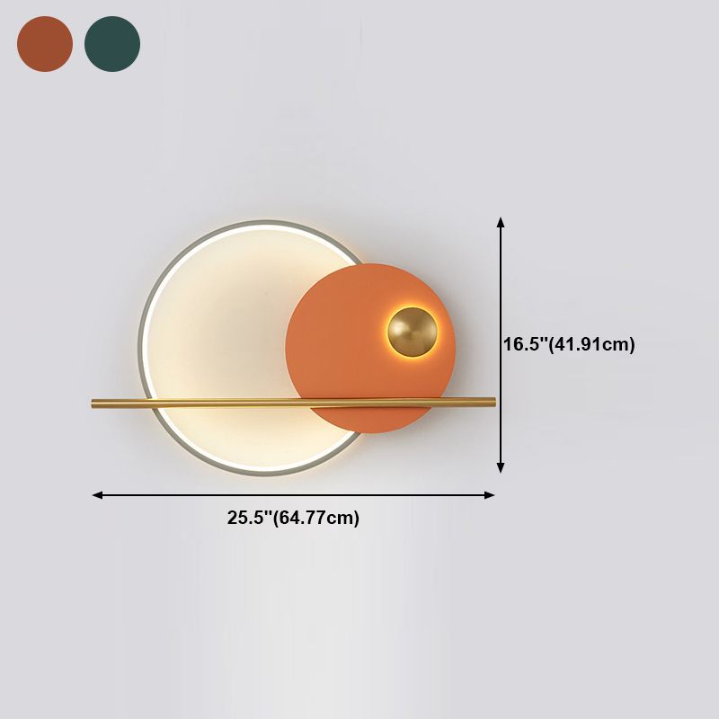 Decorative Round LED Sconce Light Metallic Living Room Background Wall Light