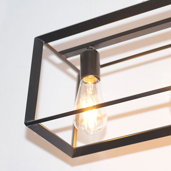 Éclairage d'îlot de cuisine industrielle Rectangle Metal Island Chandelier