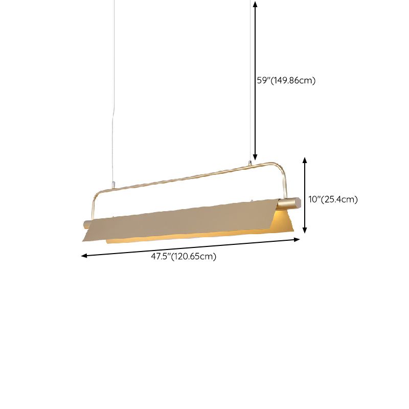 Single Modernism Golden Ceiling Light Metal Kitchen Island Lighting for Foyer