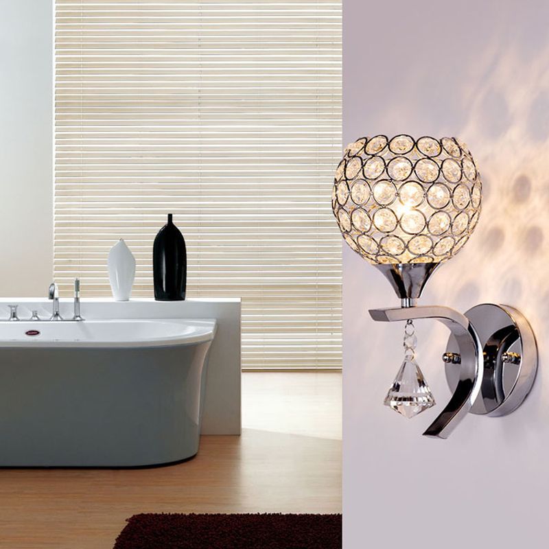 Modern Creative Crystal Disponce Light 1 Light Ball Wall Donce para el dormitorio del hotel y la cama