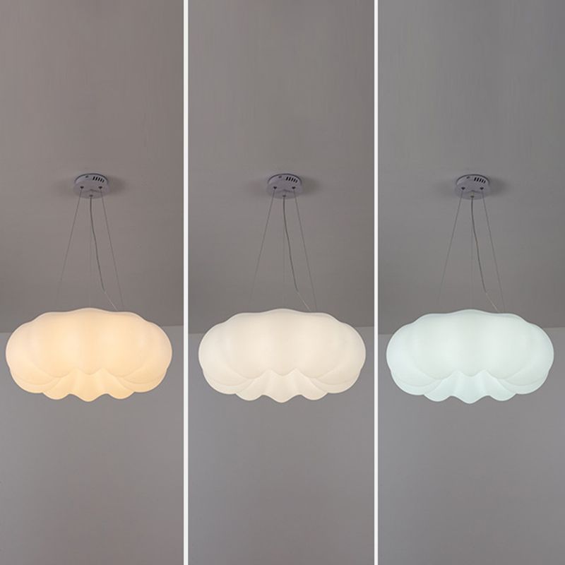 White Hanging Lamp Minimalist Style Plastic Chandelier Pendant Light Fixture