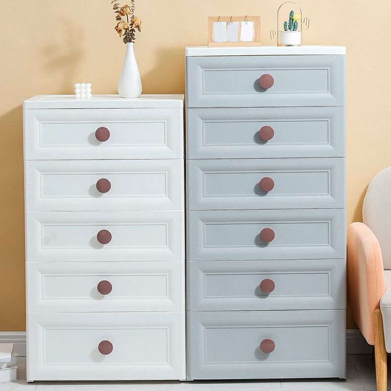 Plastic 5-drawer Storage Cabinet Modern Wardrobe Armoire with Legs