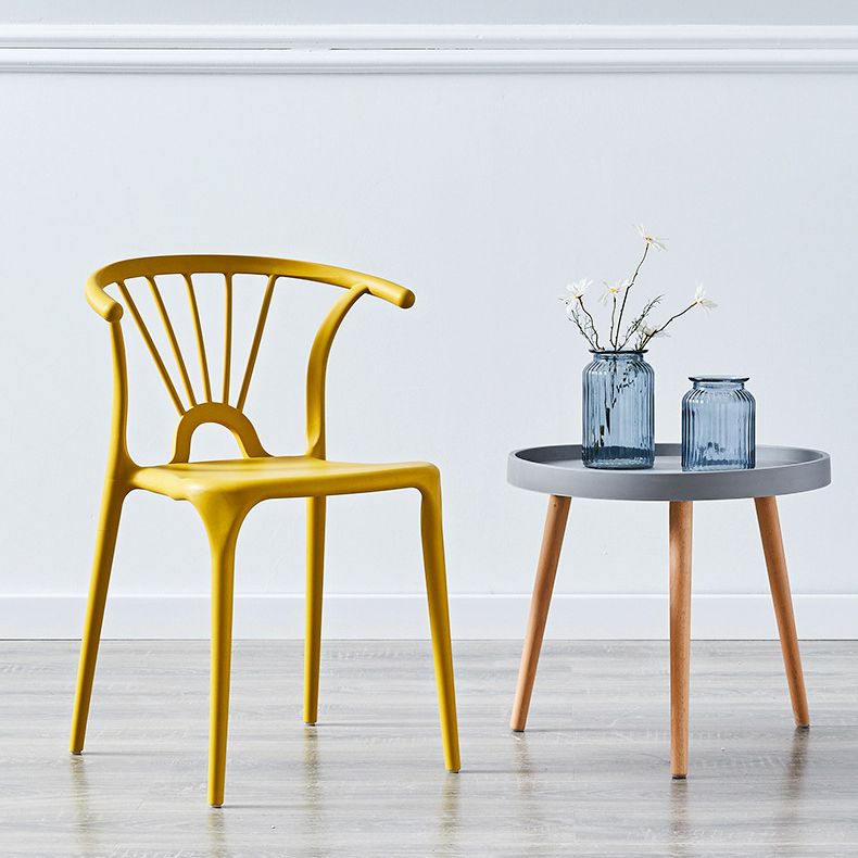 Chaise de salle à manger empilable en plastique à dossier de Wishbone de chaise contemporaine à la maison