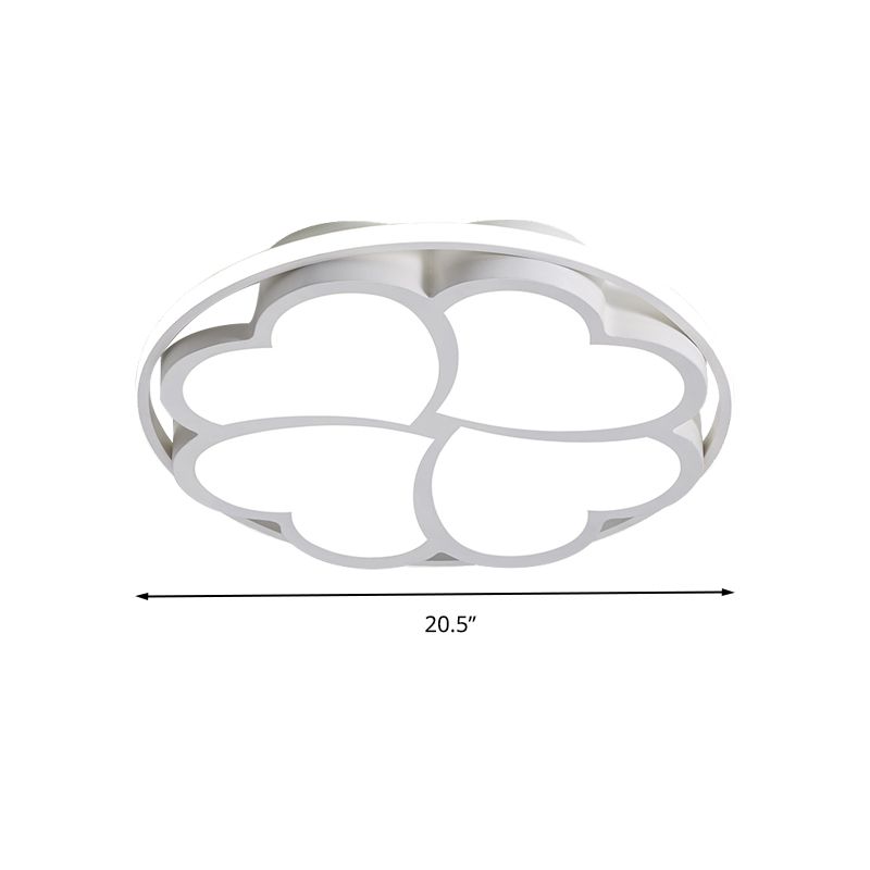 Heart-Shaped Flush Mount Light Simple Acrylic LED Bedroom Ceiling Lamp in White Light