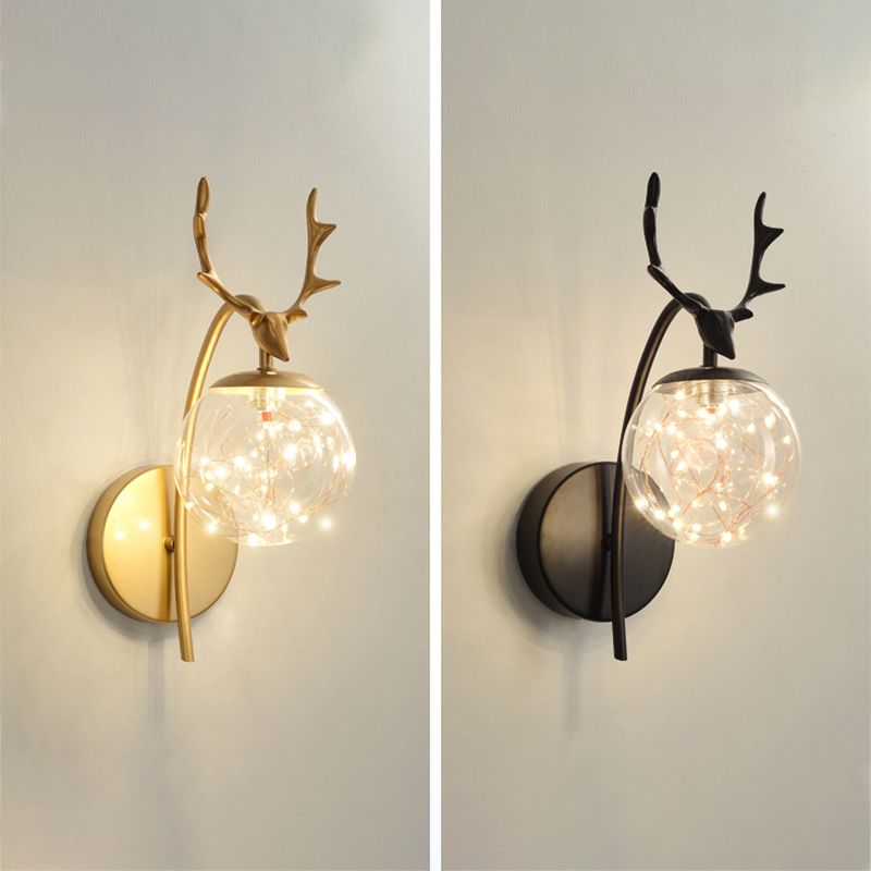 Forme de bille Lumière de mur de verre Style moderne 1 lumière lumineuse lumière murale