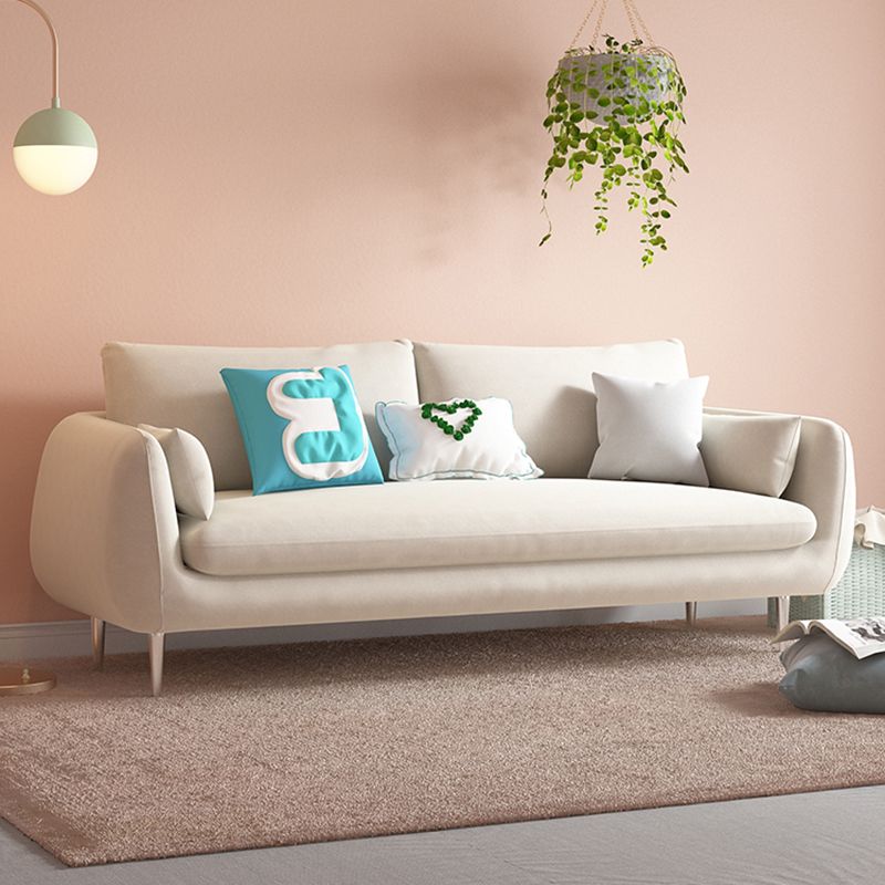 Modern Standard Cushions Sofa 25.5"W Square Arm Sofa with Bolster Pillows for Living Room