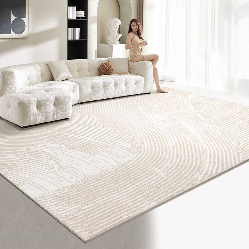 Natural Colorblock Rug Morandi Color Area Rug Polyester Easy Care Carpet for Bedroom