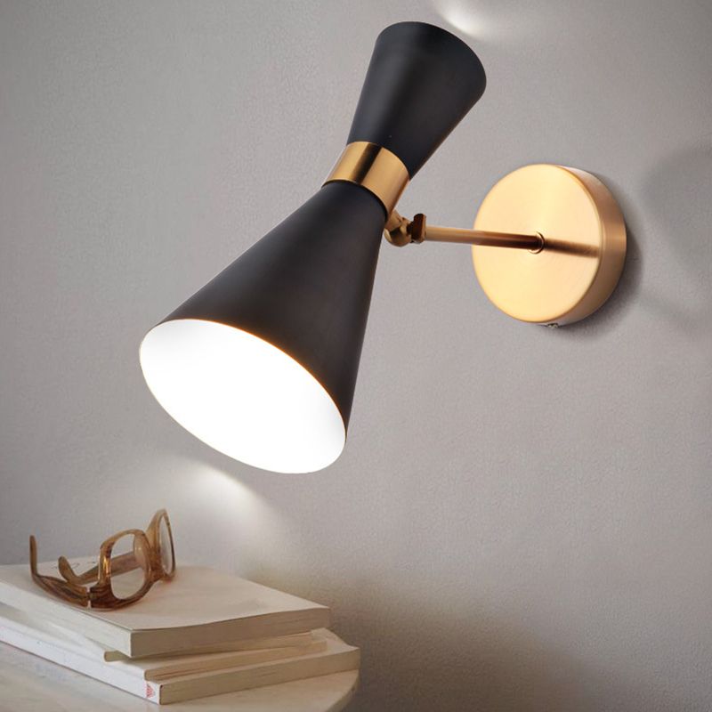 Postmodern Metal Sconce Light Fixtures Single Bulb Wall Lamp for Bedroom Living Room