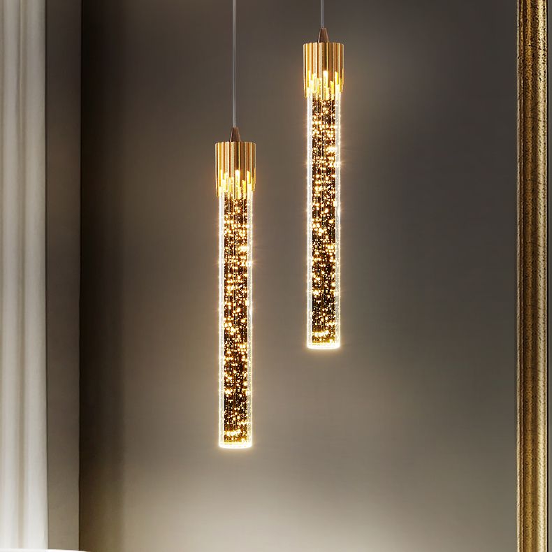 Modern Minimalist Style Tubes Pendant Lighting Fixtures Crystal Ceiling Lamp for Living Room