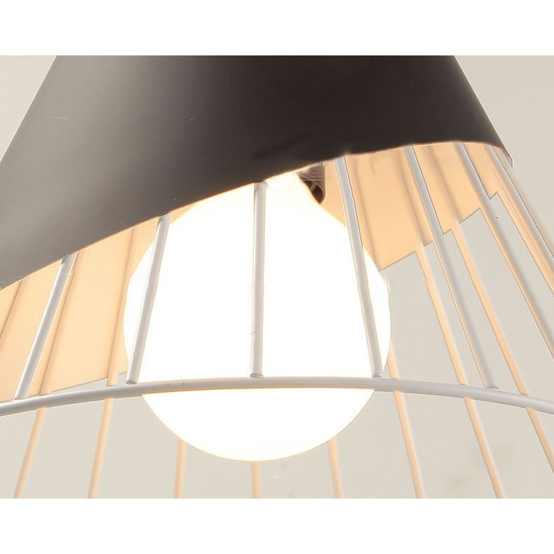Modernism Cone Pendant Light 1 Light Aluminum and Wood Pendant Ceiling Light in Black/Blue for Dining Table