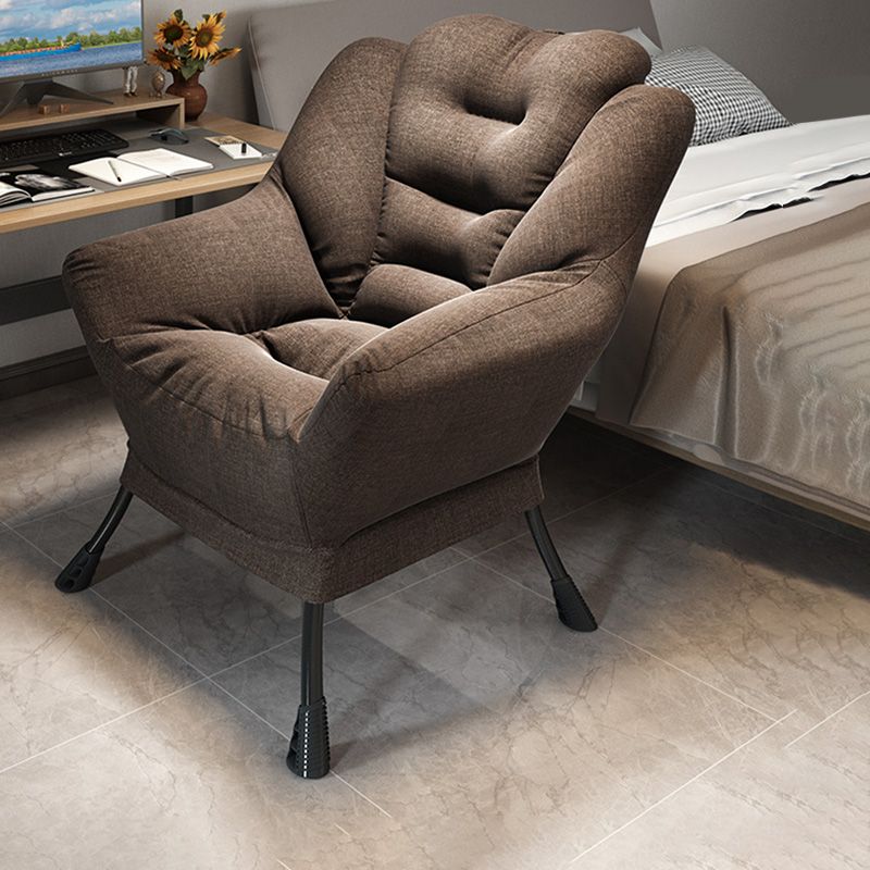 Scandinavian Accent Chair Solid Color Bedroom Reclining Basic Four Leg Arm Chair