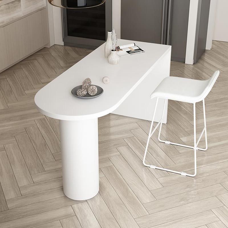 Modern 1/2 Pieces Bar Table Set Pine Wood Counter Table with High Stools for Dining Room