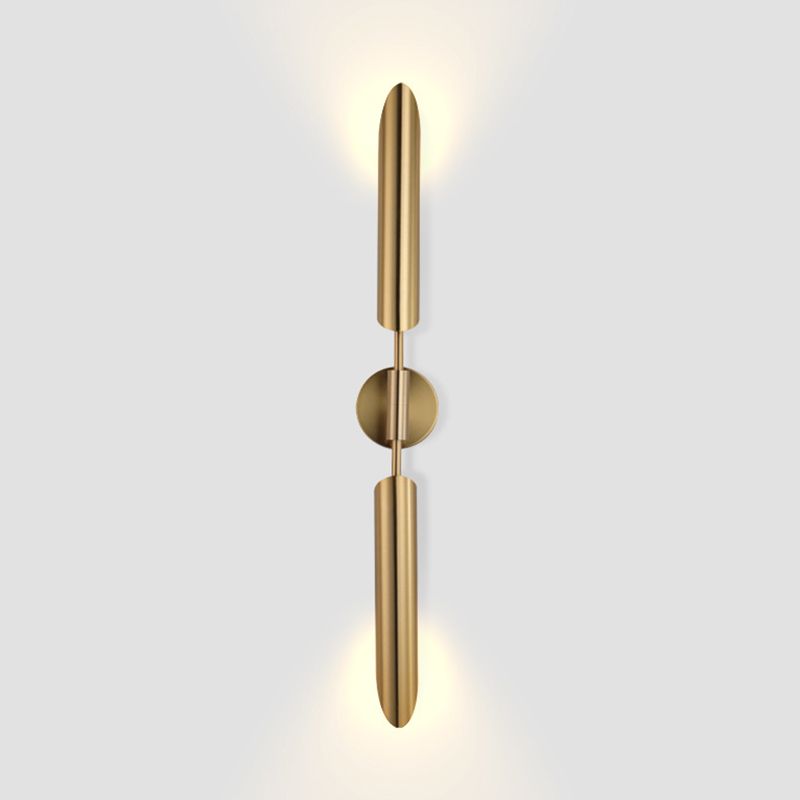 Shaded Bedroom Wall Sconce Lighting Metal Simplicity-Style Sconce Light Fixture in Gold