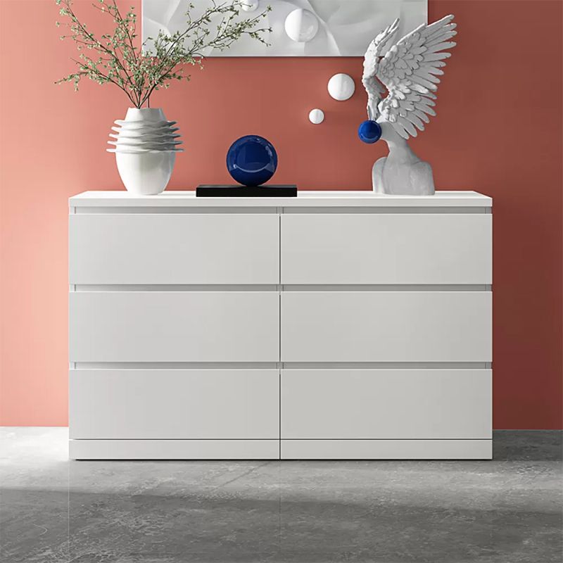 Contemporary 15.7" Wide White Chest Soft-Close Drawers Storage Chest