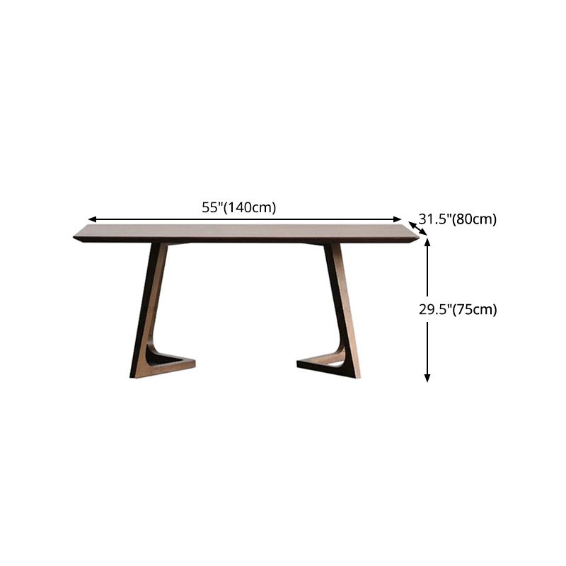 Rectangle Modern Dining Table Solid Wood Fixed Table for Kitchen