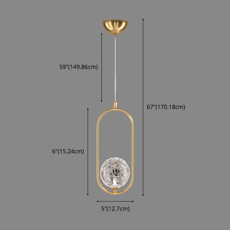 Zeitgenössische globale hängende Lichtkit Glas 1-Licht Deckenleuchte für Schlafzimmer