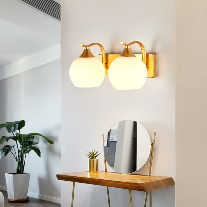 Modern Simple Golden Vanity Light Ball Shape Vanity Lamp for Shower Room