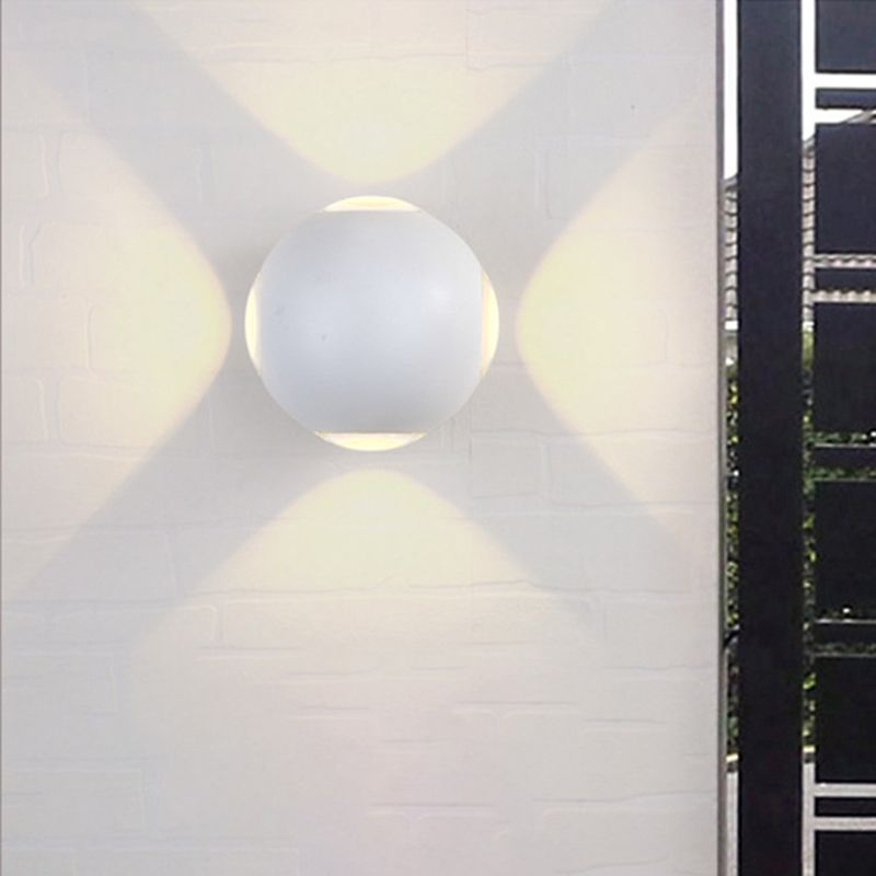 Dome Living Room Flush Wall Sconce Metal 4-Light Nordic Wall Mount Lamp in Black/White