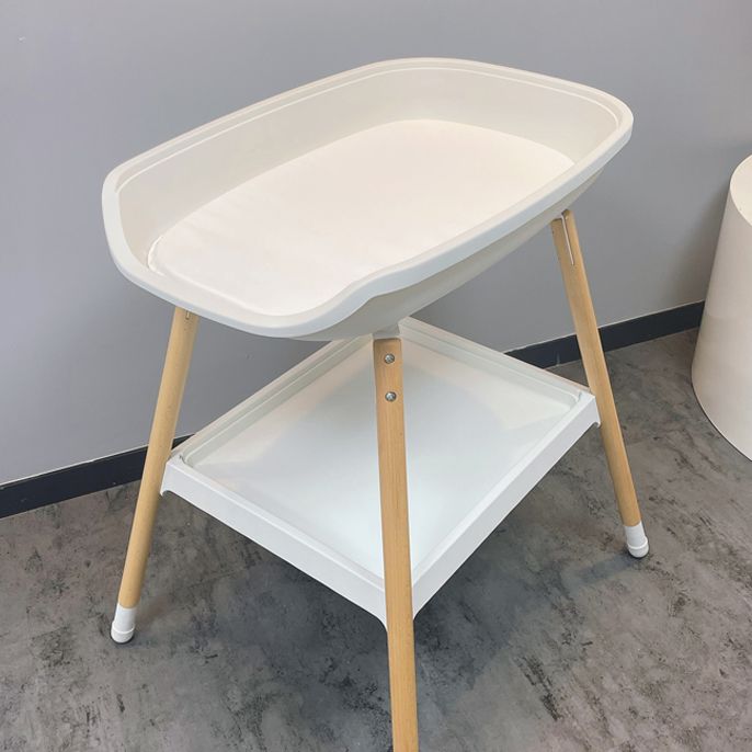 Modern Baby Changing Table Solid Wood Changing Table with Shelf