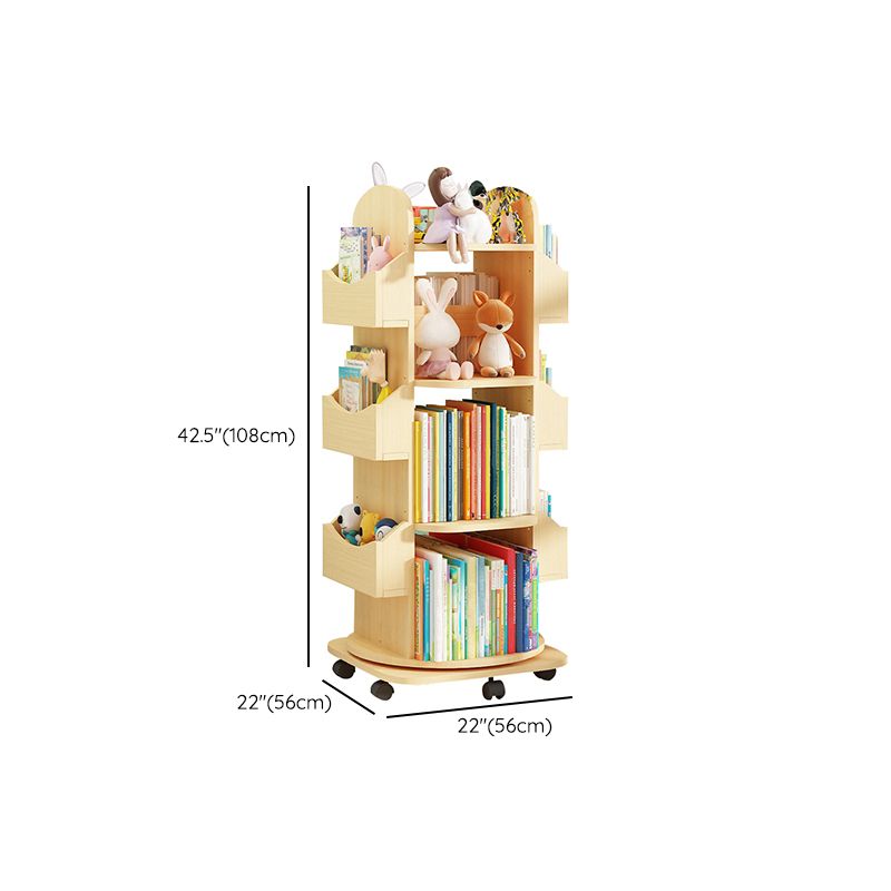 Standard Wooden Bookcase Contemporary Closed Back Bookshelf with Shelves