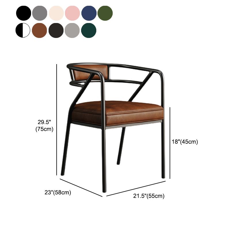 Glam Style Indoor Arm Chair Open Back 21.65" Wide Dining Chair
