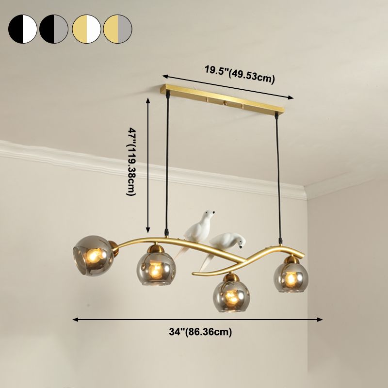 Modern Style Geometric Pendant Lights Metal 4 Light Hanging Pendant Lights